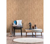 Papel pintado no tejido imitación material eco 373-1 timber beige