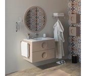 Mueble de baño con lavabo sphere moka brillante 80x45 cm