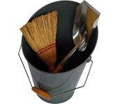 Kit de cubo, pala y escoba color gris luko