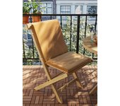 Cojín de exterior para silla y respaldo liso mostaza 47x93.5 cm