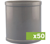 Lote 50 manguitos lisos pvc evacuación ø 50 mm h-h