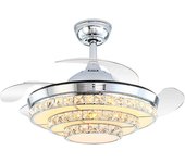 Ventilador de techo con luz retráctil silencioso dc led hispania geminis gris 106 cm
