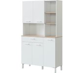 Alacena cocina alto kira blanco/roble 5 puertas + 1 cajón 186 x 108 x 40 cm