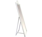 Espejo enmarcado rectangular de pie con copete beige 50.5 x165 cm