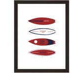 Cuadro pintado con marco tablas surf 30 cm x 40 cm