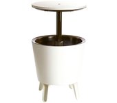 Mesa nevera auxiliar de jardín de polipropileno blanco de 49.5x84.5x49.5 cm