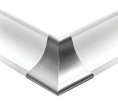 Esquinera de copete cóncavo delinia para cocina color plata brillo
