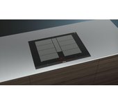 Placa de inducción siemens ex775lye4e con 4 zonas de cocción zona grande de zona flex 7400 w