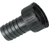 Racor recto hembra tuerca loca 2-salida 50mm. negro