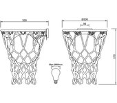 Aplique baloncesto e27 blanco cm
