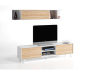 Mueble de salón y tv zaiken blanco y roble 180x51x41 cm (anchoxaltoxfondo)