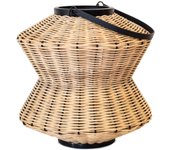 Farol decorativo bambú cilíndrico faial m natural y negro 30x30 cm