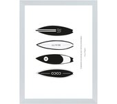 Cuadro pintado con marco tablas surf 30 cm x 40 cm
