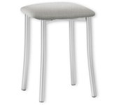 Taburete bajo cocina kopa armazon aluminio asiento michigan plata