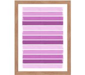 Cuadro pintado con marco pink strokes 30 cm x 40 cm