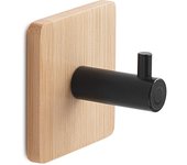 Percha/colgador adhesivo de baño juncos, negro pintado