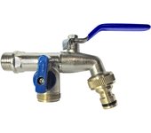 Grifo eco para dos mangueras conexión m 1/2 salidas m 3/4