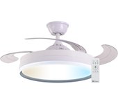 Ventilador de techo retráctil con luz motor dc con mando led hispania kastos blanco 50 cm color luz regulable