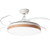 Ventilador de techo con luz retráctil silencioso dc lumiplus kruger blanco 47 cm