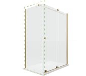 Mampara lateral fijo transparente ionity perfil dorado 68.5x200 cm 6mm
