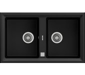 Fregadero 2 senos teka stone 90b-tg 86x51cm negro