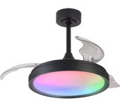 Ventilador de techo con luz retráctil silencioso dc mantra siberia negro 43 cm