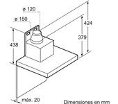 Campana de pared siemens lc97bhp50 90 cm m³/h inox clase a