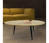 Mesa de centro miller redonda de mdf negra de 74x74x100cm