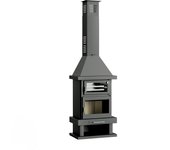 Chimenea de leña con horno bea c30h eco 11 kw