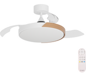Ventilador de techo con luz retráctil silencioso dc inspire furtuna beige/blanco 112 cm