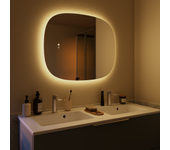 Espejo de baño con luz led ambiente modern square round con antivaho, táctil 65x80cm