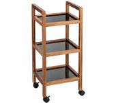 Carrito de baño fondi marrón con 3 estantes 35x31x76.5 cm