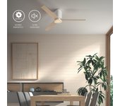 Ventilador de techo con luz silencioso dc forlight plego blanco/marrón 132 cm