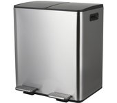 Cubo de la basura con pedal aliya 2x20l metal cepillado
