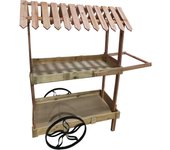Figura decorativa mueble carrito de 138 cm marrón, rosa
