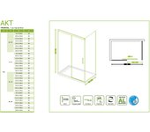 Mampara de ducha frontal con panel fijo lateral corredero serigrafiado ark perfil cromo (66-69)+70 x195 cm