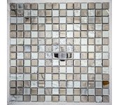 Azulejo mosaico vidrio allure efecto metal plata 30x30 cm