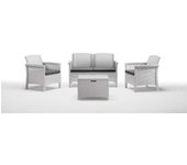 Conjunto de jardín napoli blanco de 4 plazas