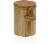 Bote de comida bambú versa con cuchara