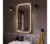 Espejo de baño con luz led remix negro con antivaho 45x80cm