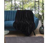 Manta lounge poliéster negro 120x150 cm