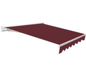 Toldo brazo extens terraza kronos semicofre motor blanco tela granate 4x2,5m