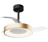 Ventilador de techo con luz retráctil silencioso dc mantra niseko fan dorado 40 cm