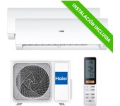 Aire acondicionado multisplit 2x1 haier flexis 40 wifi 2x2000 fg instalación incluida