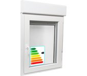 Ventana pvc artens blanca oscilobatiente con persiana guía mosquitera 75x129 cm