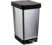 Cubo de la basura con pedal tatay para 25 litros smart steel / gris