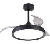 Ventilador de techo con luz retráctil silencioso dc mantra mistral mini negro 43 cm