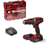 Taladro percutor einhell expert 18v + 2 baterías de 2.0 ah + estuche 64 accesorios - compatible con power x-change