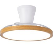 Ventilador de techo con luz retráctil silencioso dc cristal record ninja s blanco 93 cm