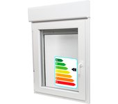 Ventana pvc artens blanca oscilobatiente con persiana guía mosquitera 75x129 cm